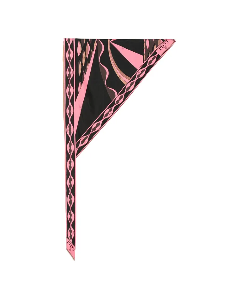 Emilio Pucci Iride-print Silk Scarf Black