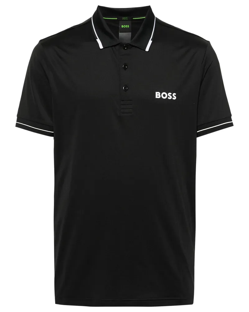HUGO BOSS Logo-appliqué Polo Shirt Blue