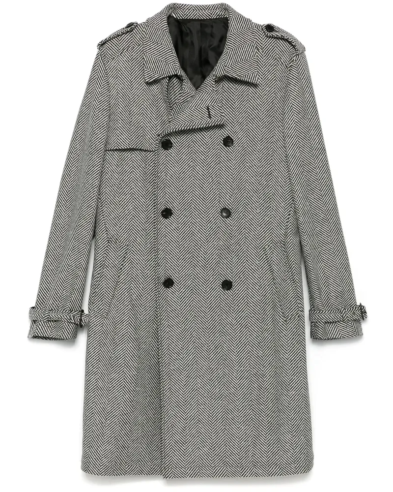 ERALDO Herringbone Coat Black