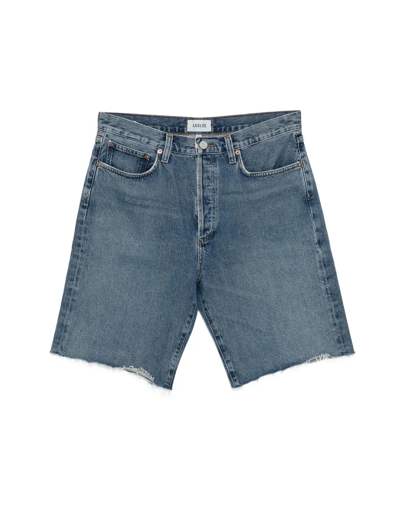 AGOLDE Anson Frayed Shorts Blue