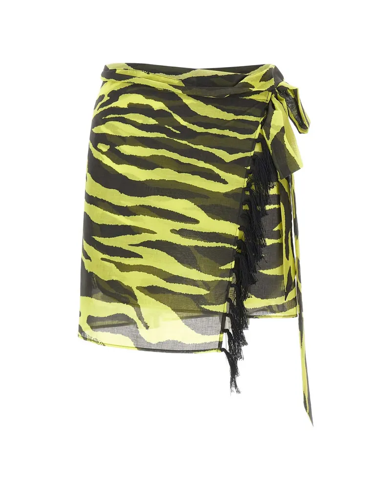ATTICO Zebra-print Skirt Yellow
