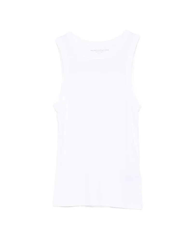 Majestic Ribbed-knit Tank Top White