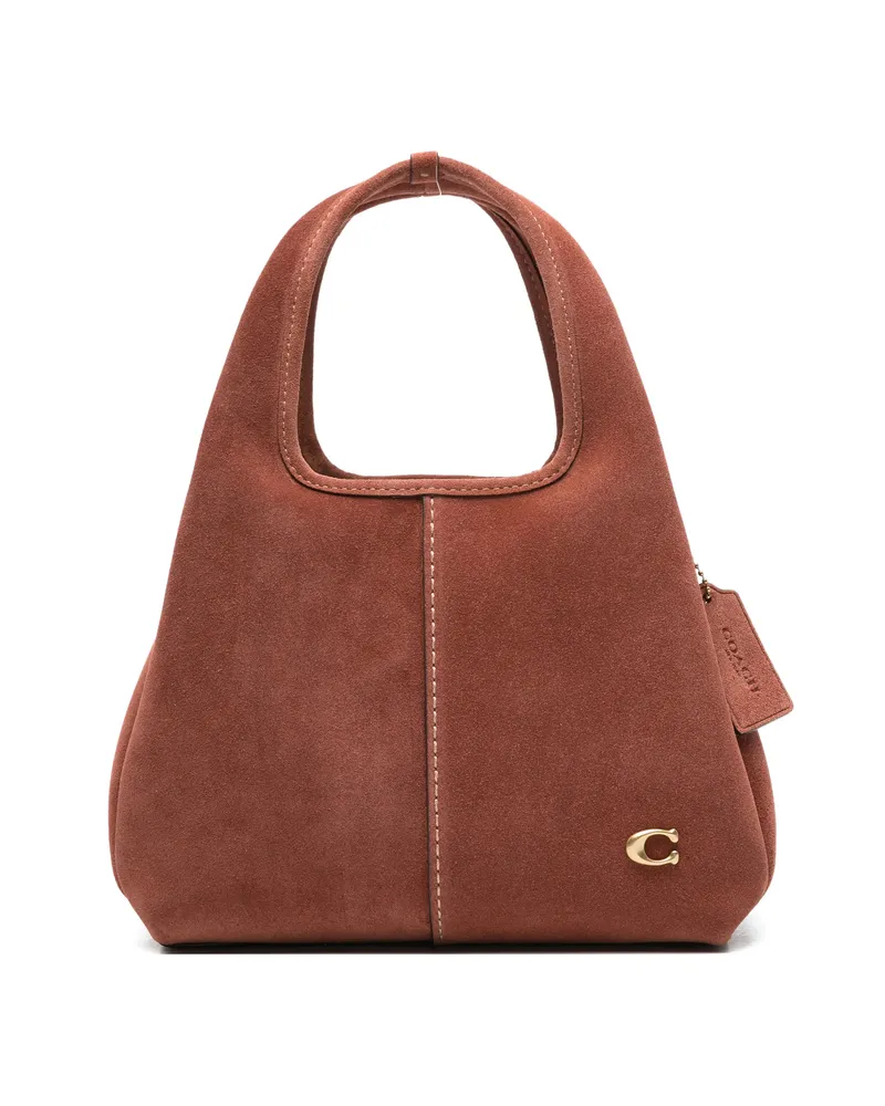 Coach Lana Logo-detail Suede Tote Bag Brown
