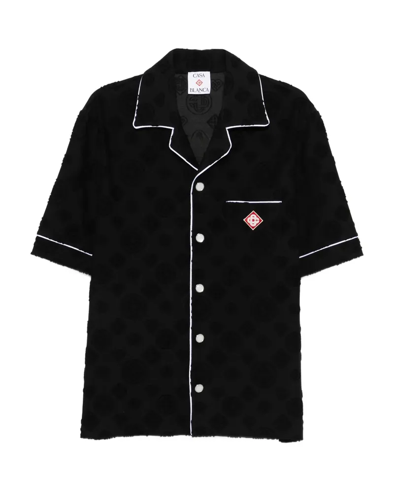 Casablanca Paris Towlling Patterned Piped Shirt Black