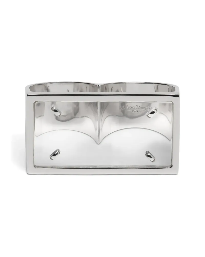 Maison Margiela Four Stitches Double-signet Ring Silver