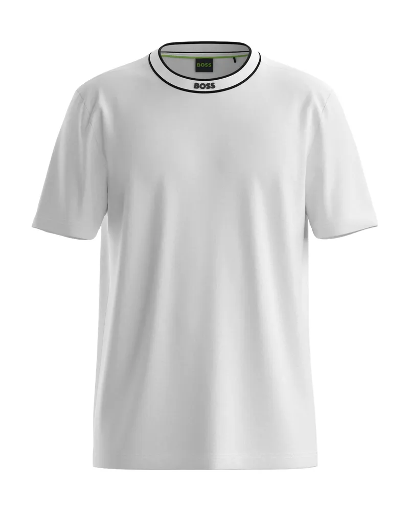 HUGO BOSS Cotton T-shirt With Logo Crew Neck White