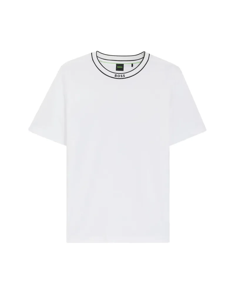 HUGO BOSS Cotton T-shirt With Logo Crew Neck White