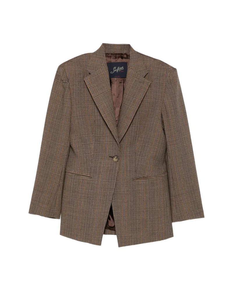 Seafarer Astro Prince Of Wales Check Blazer Brown