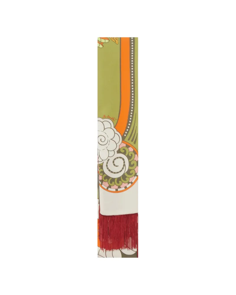 La DoubleJ Fourlard Fringe-trimmed Scarf Green