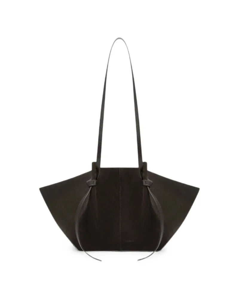 YUZEFI Medium Mochi Suede Shoulder Bag Brown