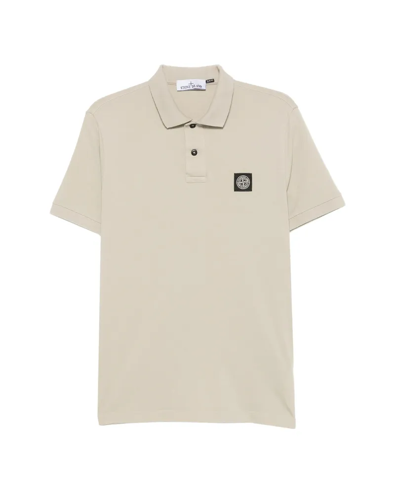 Stone Island Logo-patch Piqué Polo Shirt Green
