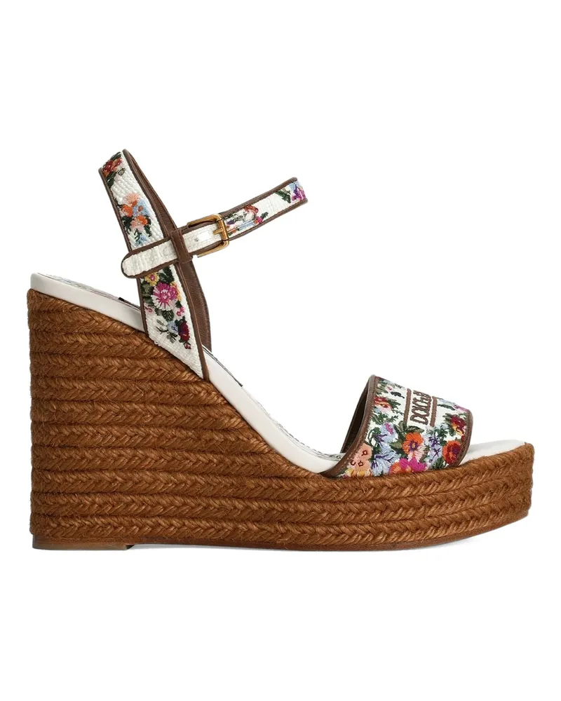 Dolce & Gabbana Nappa Leather WeDGe Sandals White