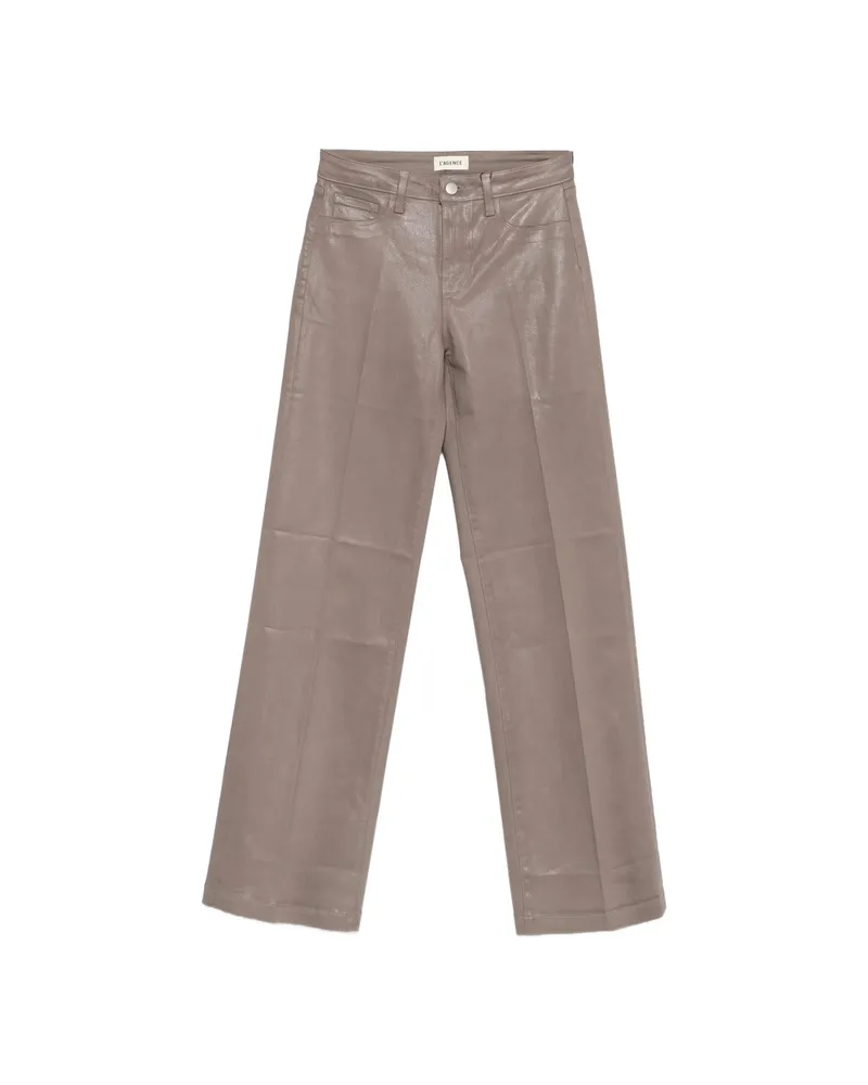 L'Agence Cçayton Coated Wide-leg Jeans Grey