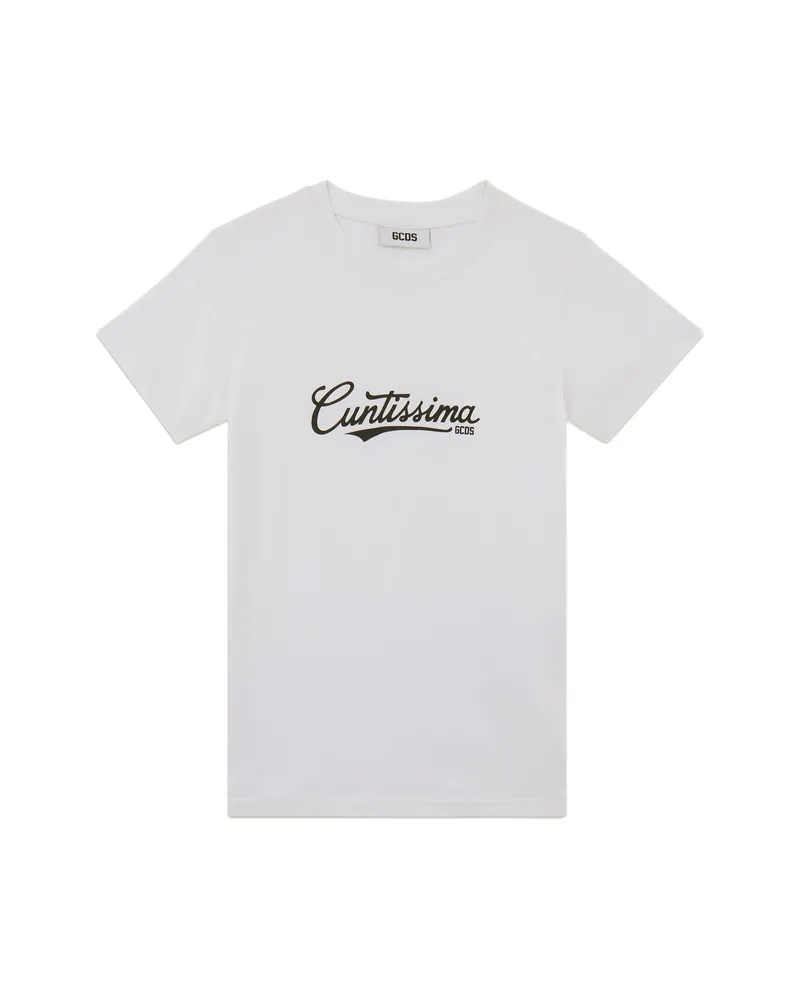 GCDS Lettering-print T-shirt White