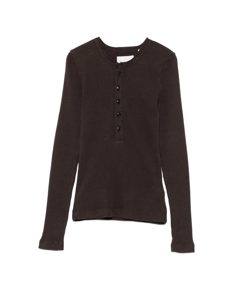 Citizens of humanity Drea Waffle-knit Henley Top Brown