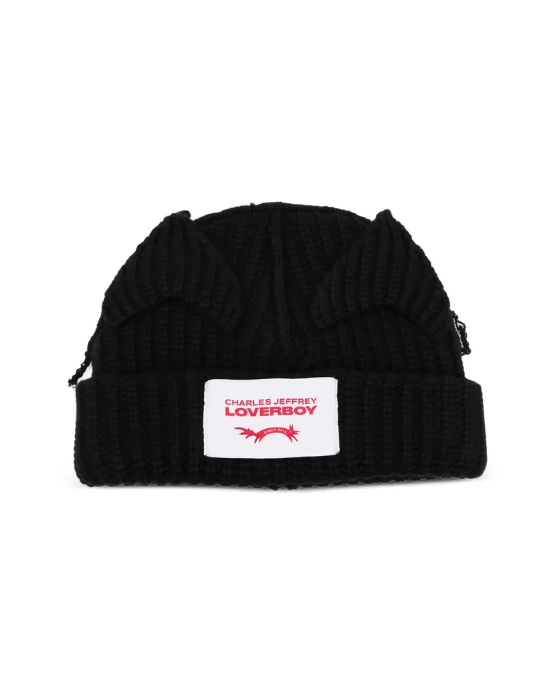 Charles Jeffrey Loverboy Animal-ears Beanie Hat Black