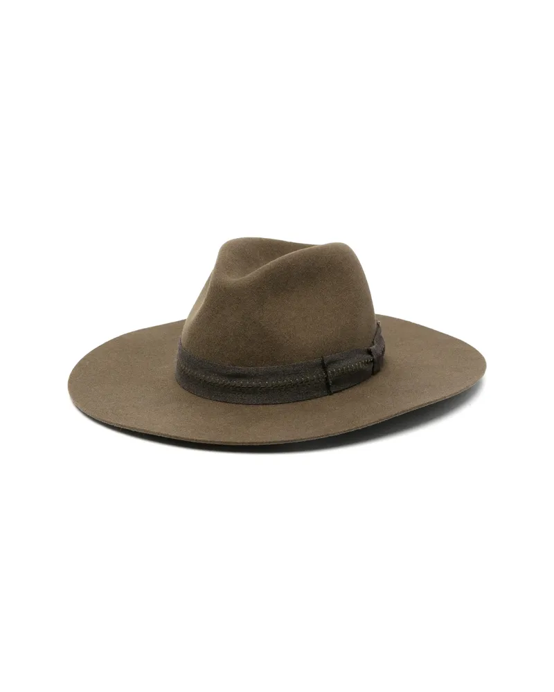 Golden Goose Contrast-band Fedora Hat Brown