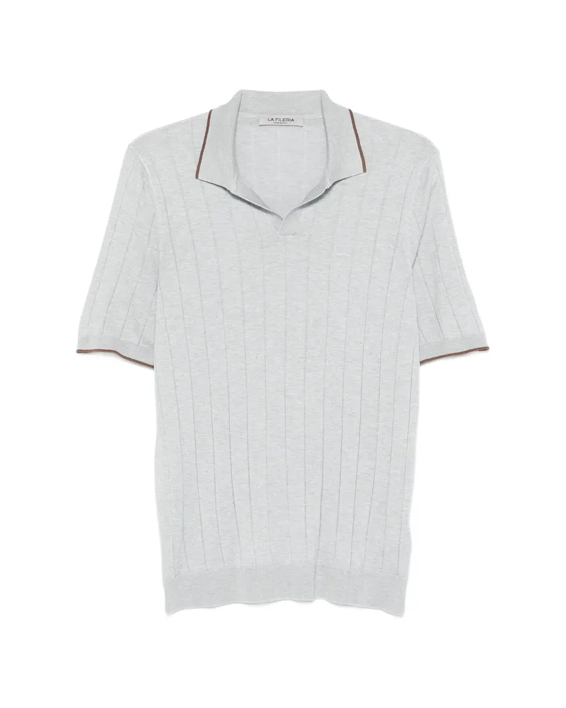 La Fileria Ribbed Trim T-shirt Grey