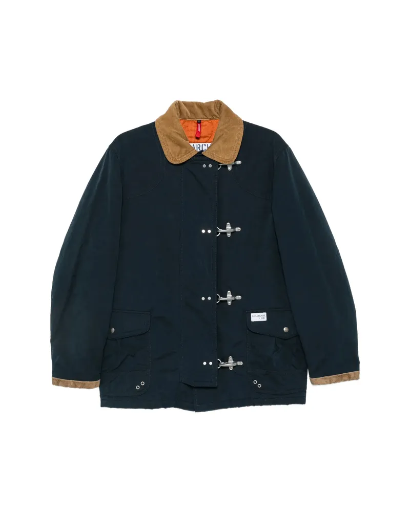 Fay Lobster-clasp Corduroy-collar Jacket Blue