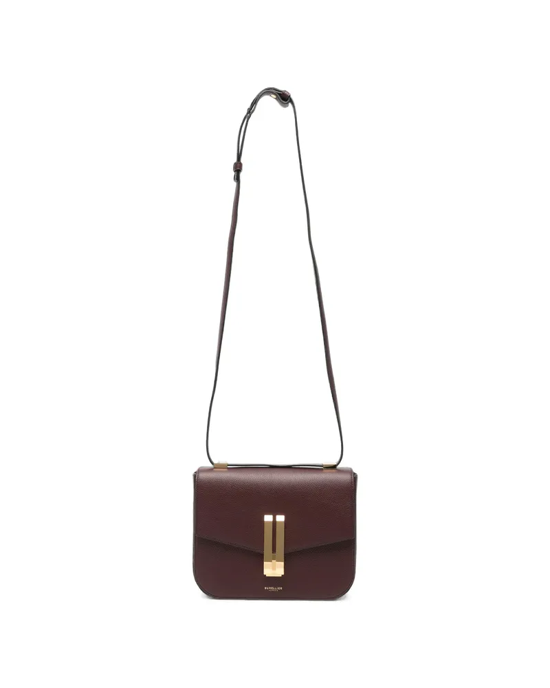 DeMELLIER Vancouver Grained-leather Crossbody Bag Red