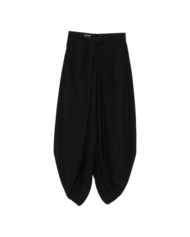 Giorgio Armani Zip-fastening Draped-design Midi Skirt Black