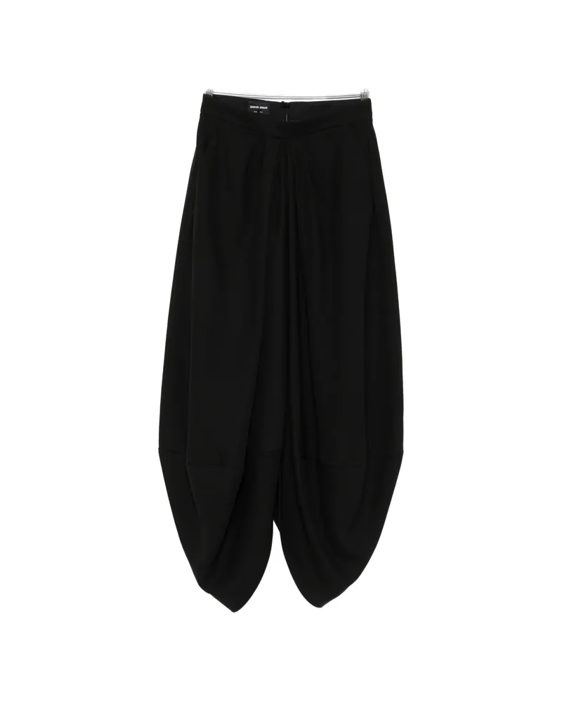 Giorgio Armani Zip-fastening Draped-design Midi Skirt Black