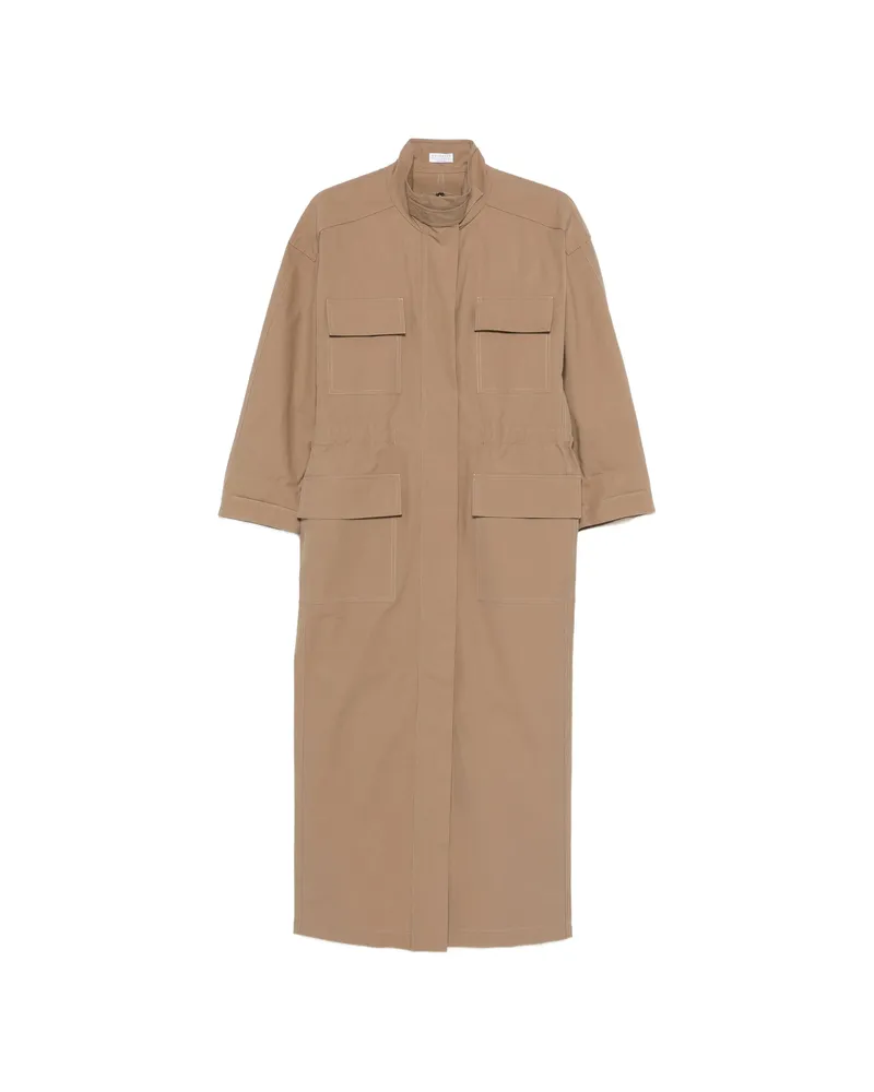 Brunello Cucinelli Flap-pocket Maxi Dress Neutrals