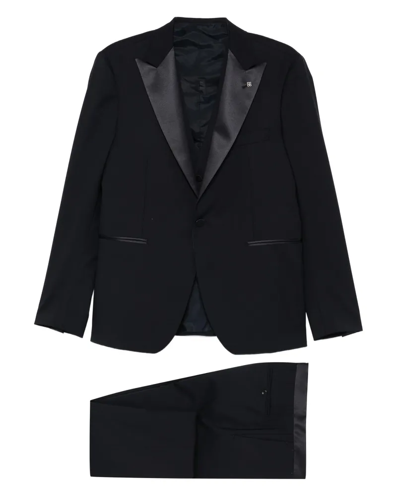 Tagliatore Peak-lapel Suit (set Of Three Black