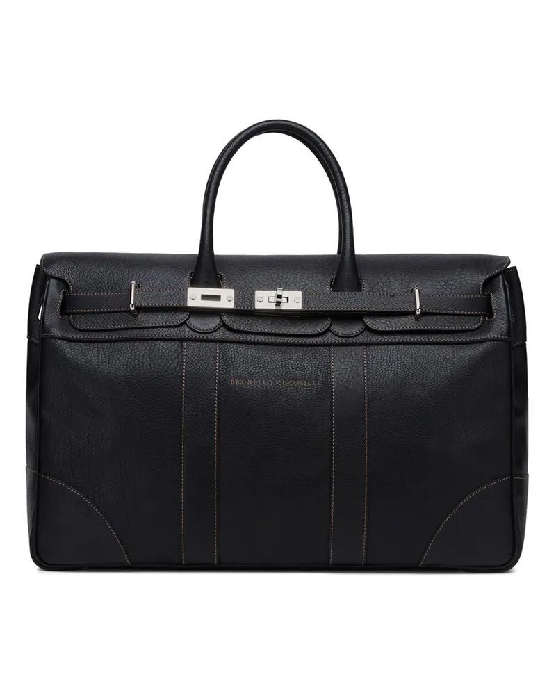 Brunello Cucinelli Weekender Country Luggage Bag Black