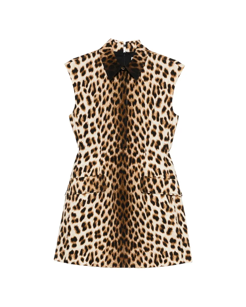 SPORTMAX Lonza Animal-print Mini Dress Brown