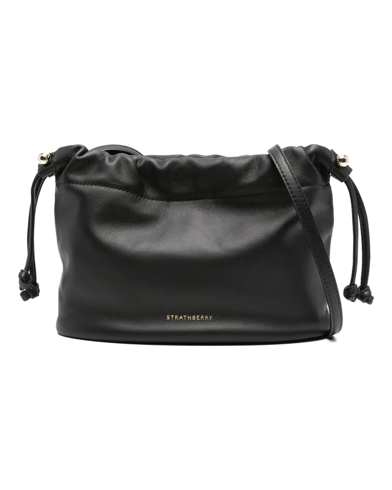 Strathberry Drawstring Bucket Bag Black