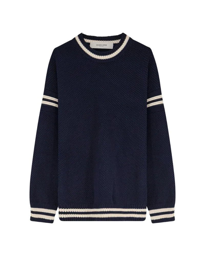 Golden Goose Striped Logo-patch Sweater Blue