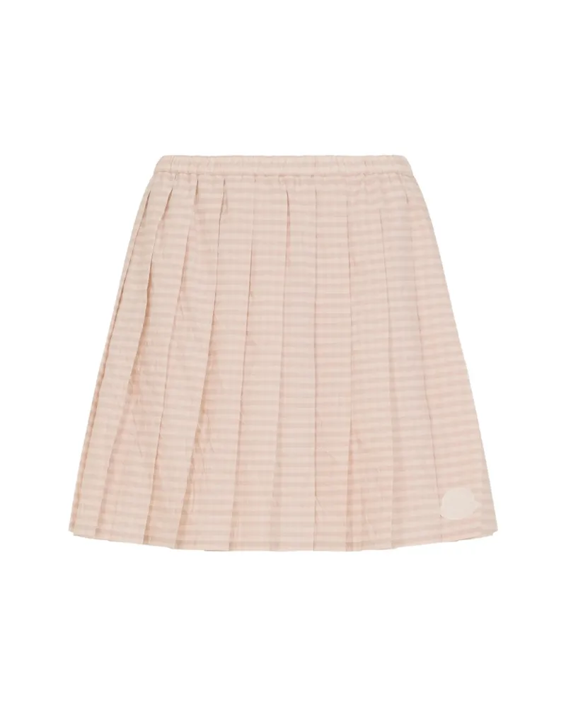 Moncler Gingham Pleated Skirt Pink