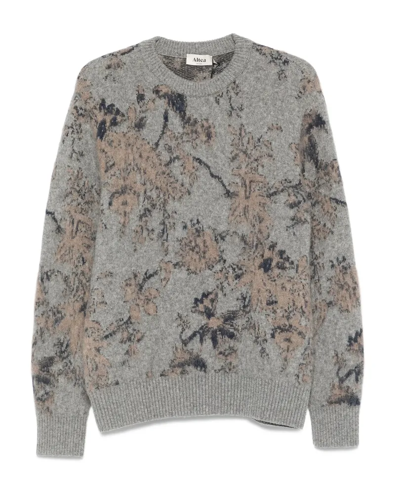 Altea Floral-pattern Wool Sweater Grey