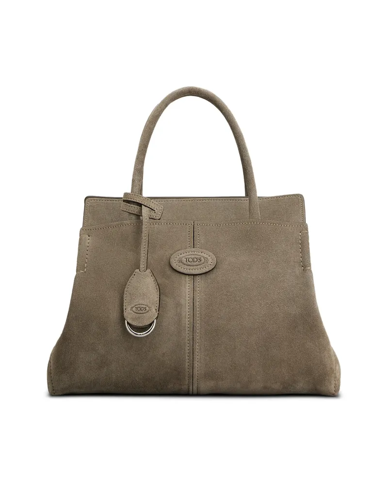 TOD'S Logo-patch Suede Tote Bag Grey