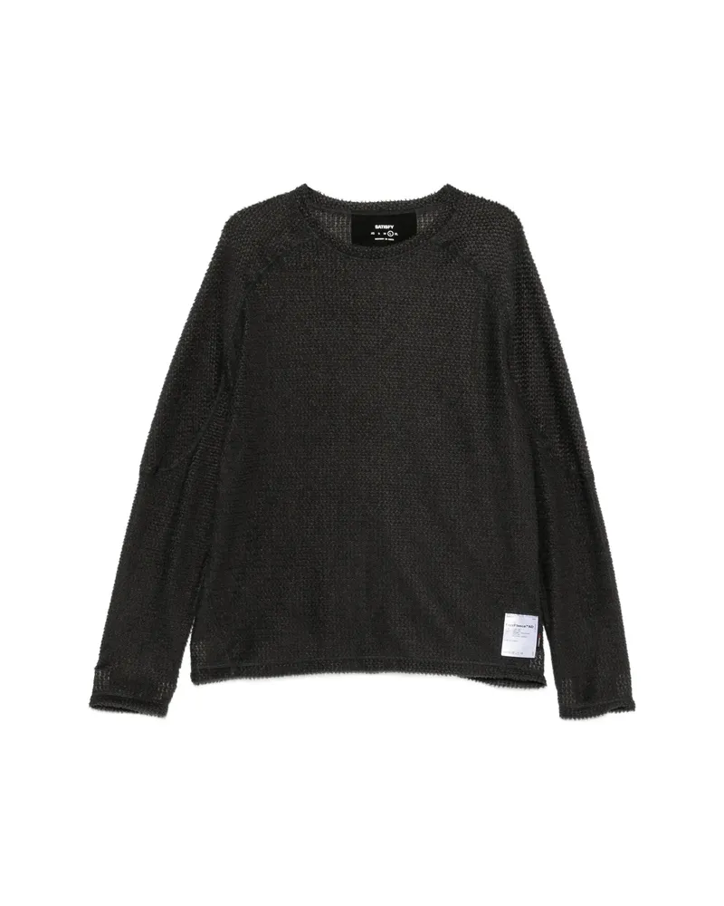 Satisfy Waffle-knit Raglan-sleeve Sweater Black