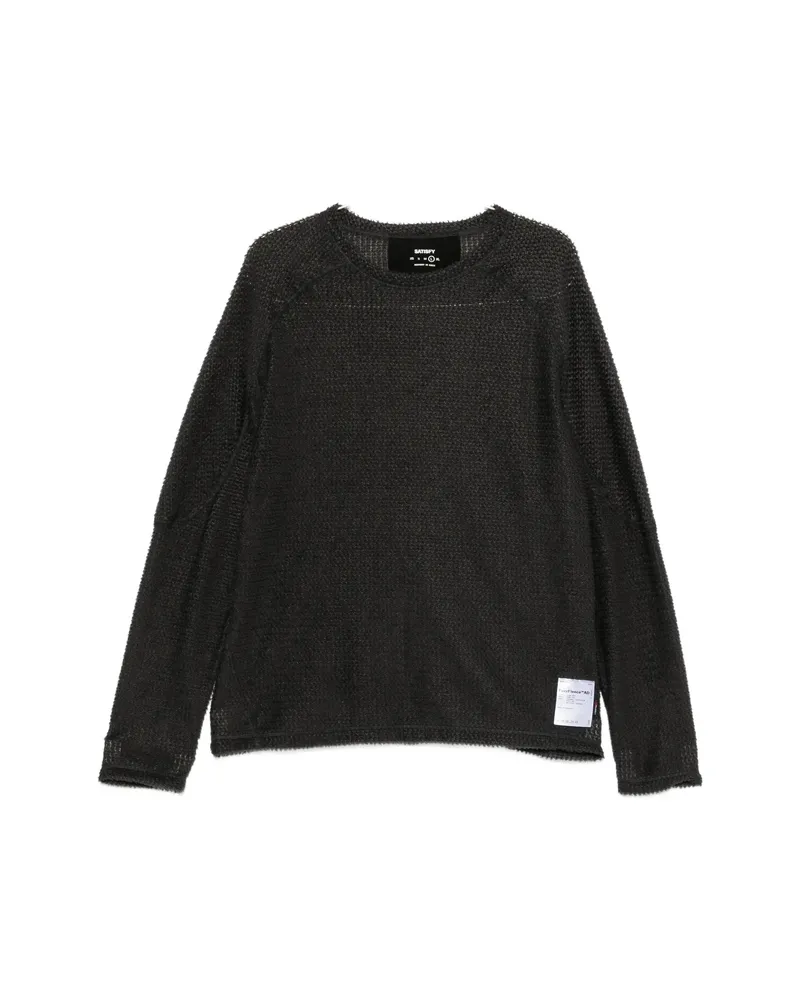Satisfy Waffle-knit Raglan-sleeve Sweater Black