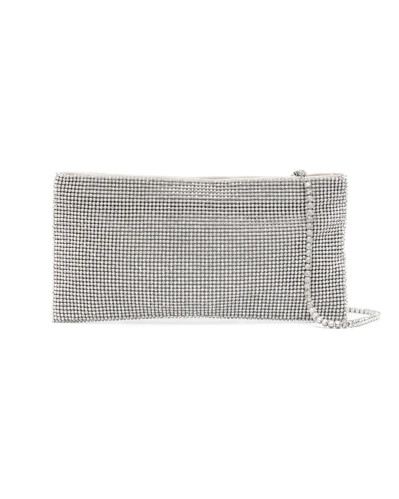 Benedetta Bruzziches Your Best Friend Rhinestoned Clutch Silver