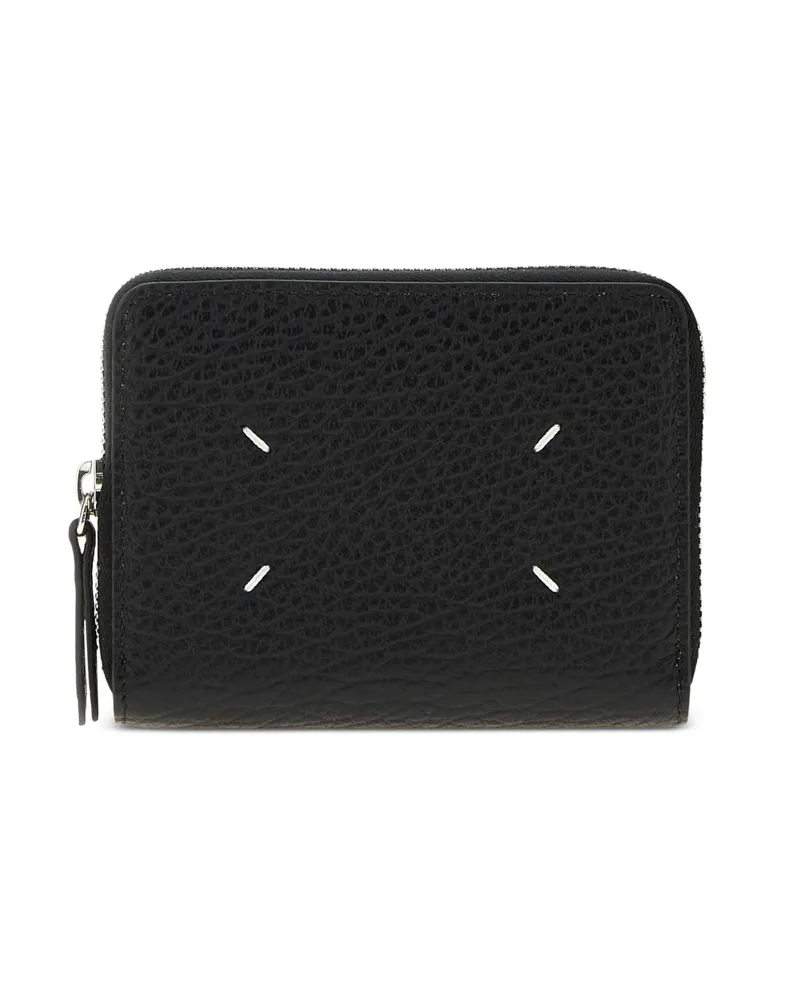 Maison Margiela Four-Stitches Pebbled Leather Wallet Black