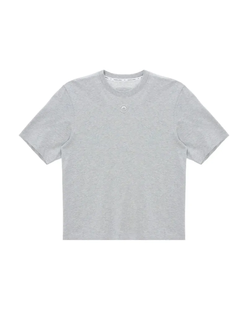 Marine Serre Moon-logo Cotton T-shirt Grey