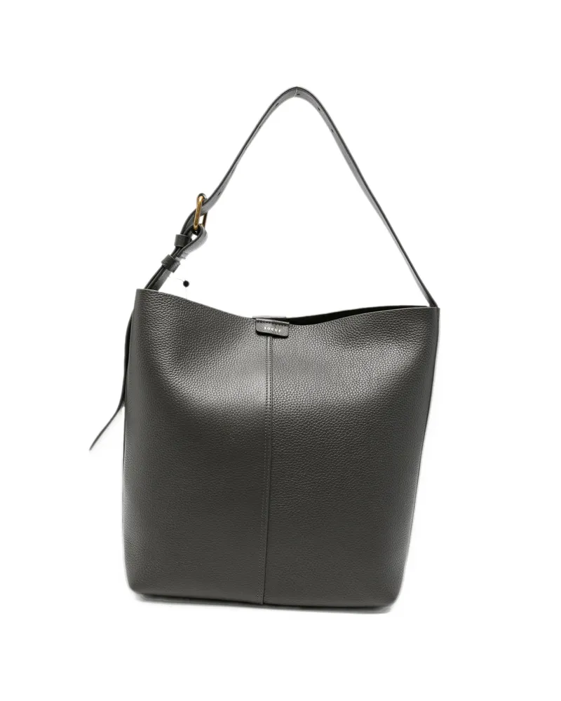 Soeur Saudade Grained Leather Tote Bag Grey