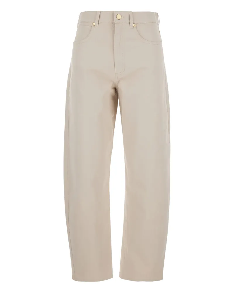 Max Mara Beige Button Trousers Neutrals