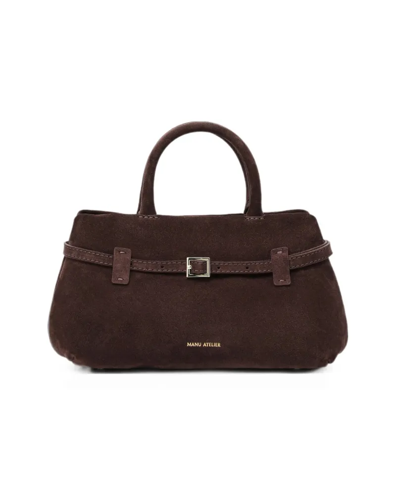 Manu Atelier 25 Le Cambon Suede Tote Bag Brown
