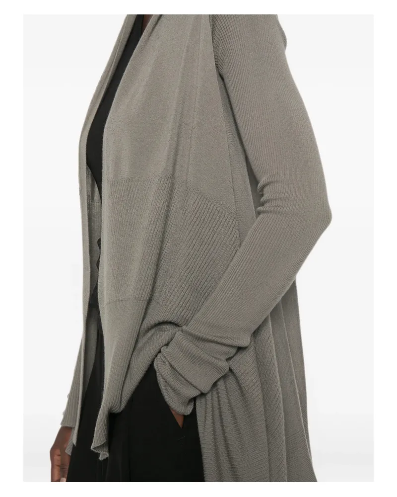 Rick Owens Long-sleeve Asymmetric Cardigan Grey