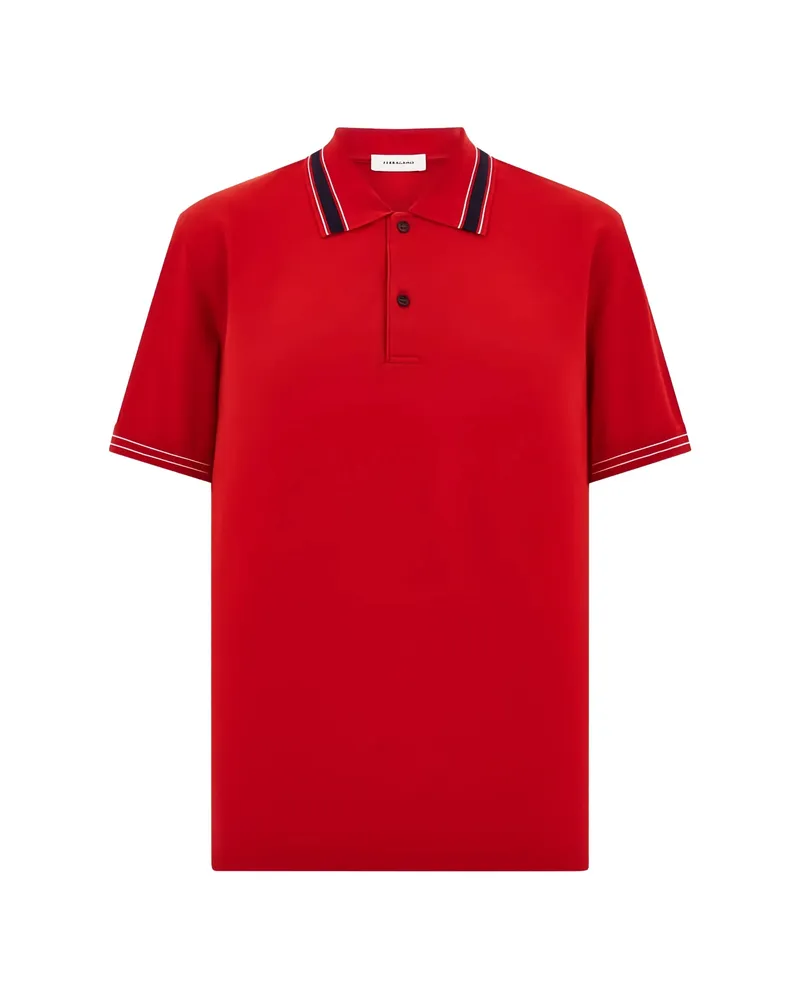 Ferragamo Short Sleeve Polo Shirt Red