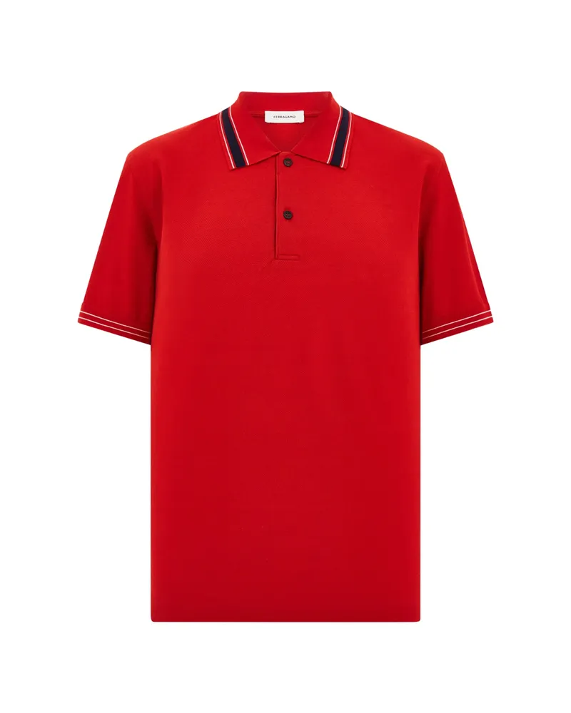 Ferragamo Short-sleeve Polo Shirt Red