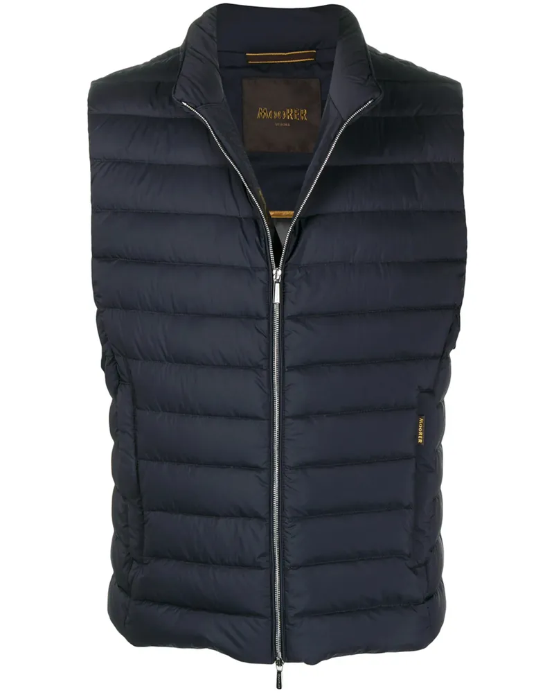 MOORER Padded Zip-up Gilet Blue