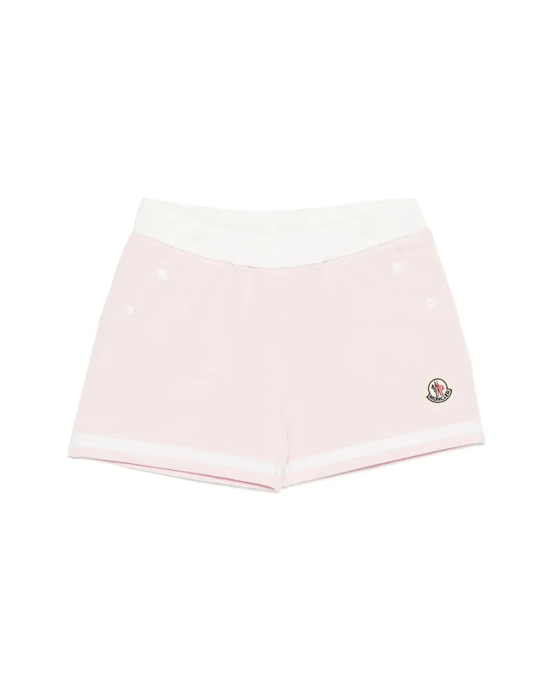 Moncler Button-detail Stripe-detail Shorts Pink