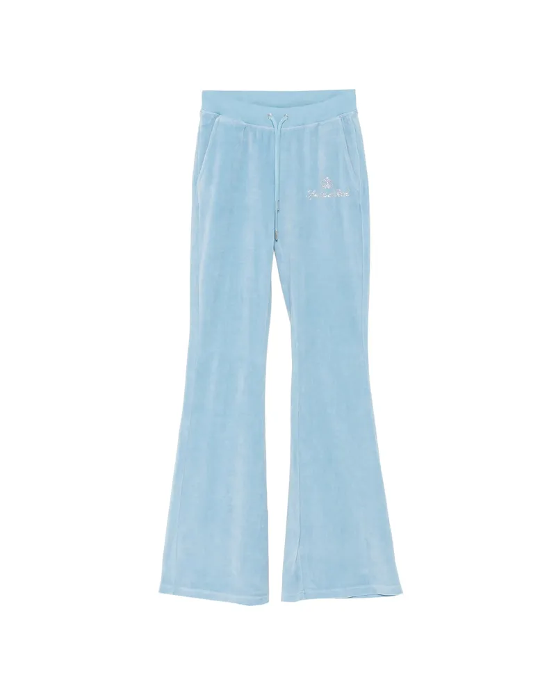 SPORTY & RICH X Juicy Couture Rhinestone-embellished Track Pants Blue