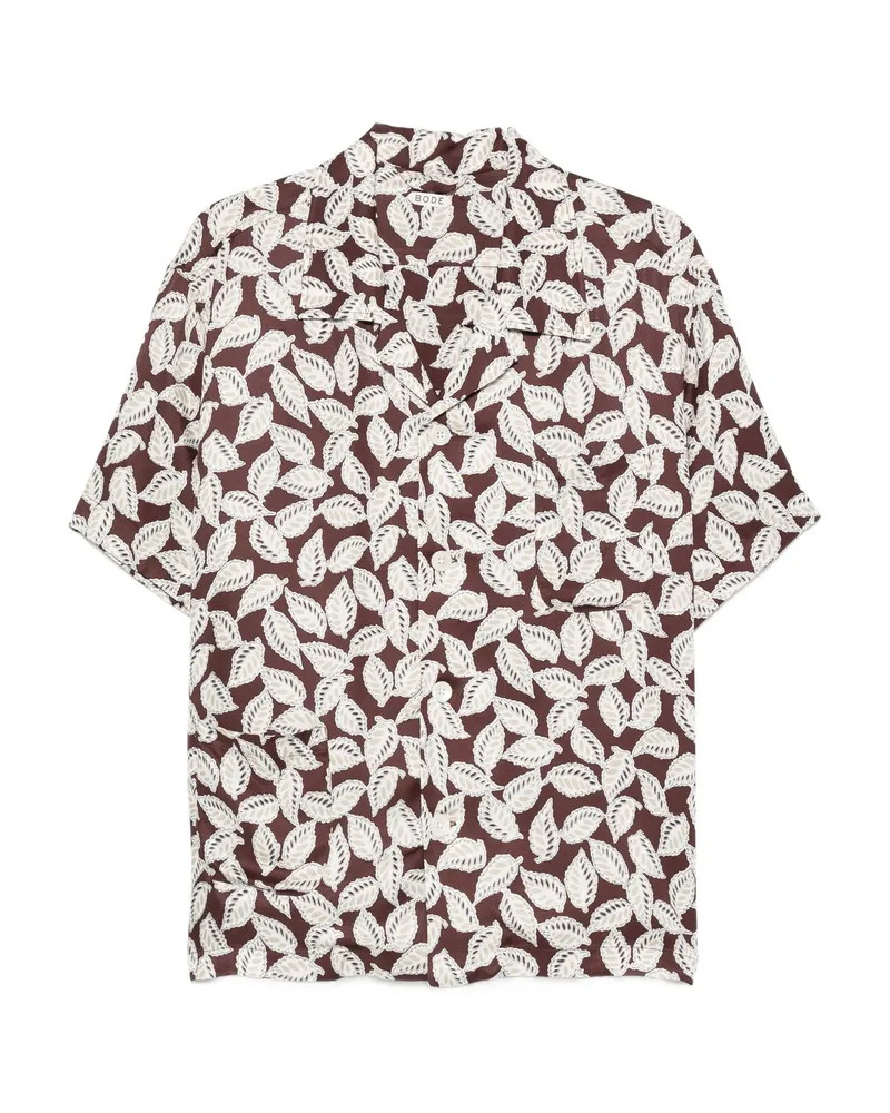 BODE Leaf-print Shirt Brown